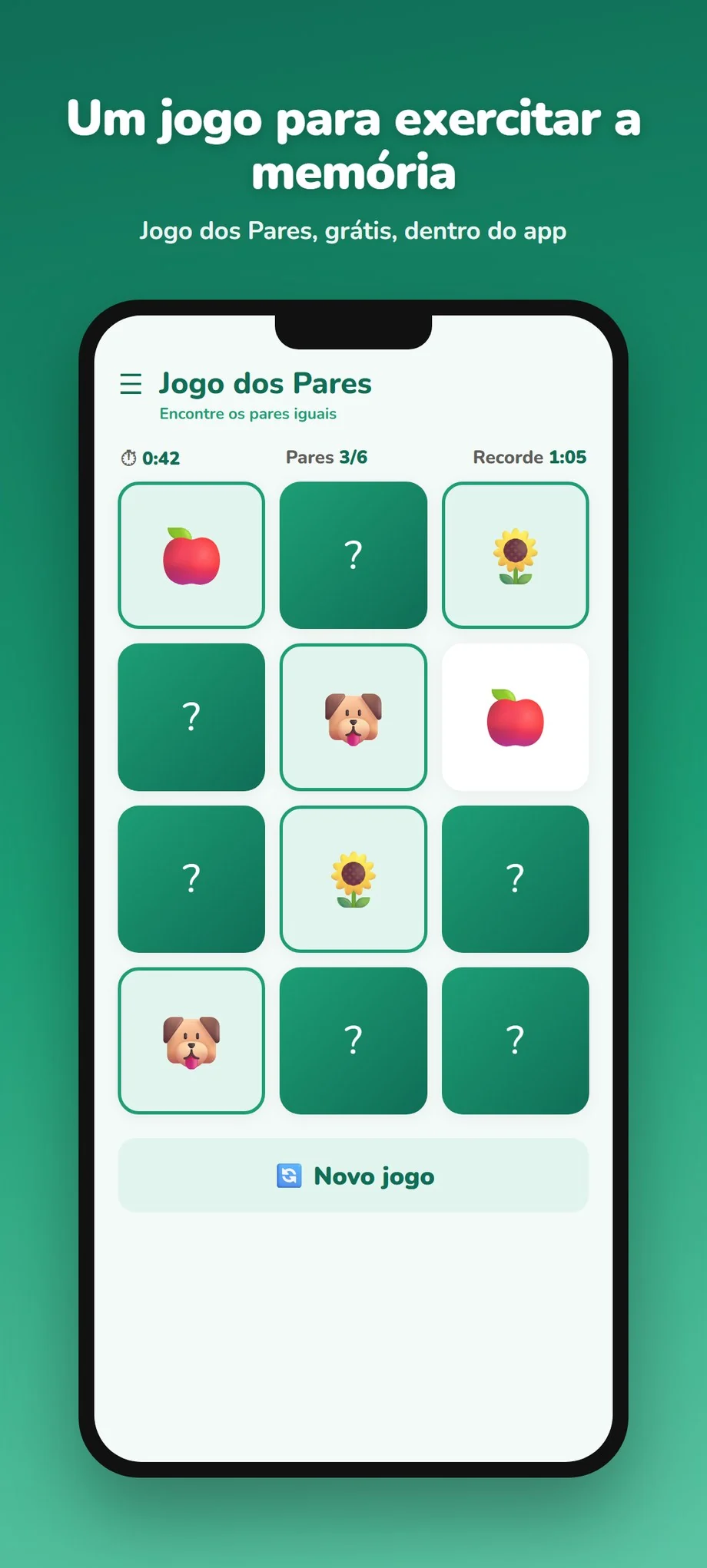 Jogo dos Pares para exercitar a memória